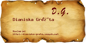Dianiska Gréta névjegykártya